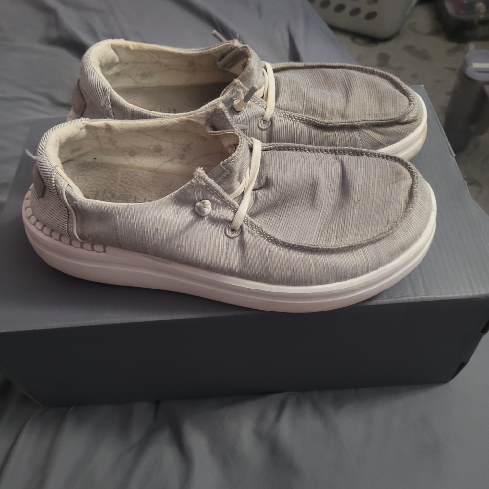Hey Dude Light Gray Slip-On Loafers